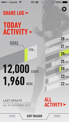 Calorie/step count display